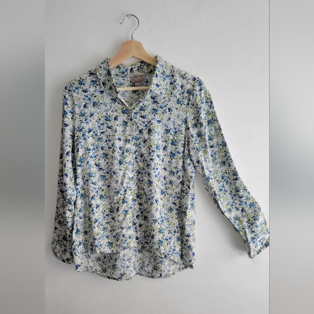 J Jill Floral Long Sleeve Blouse